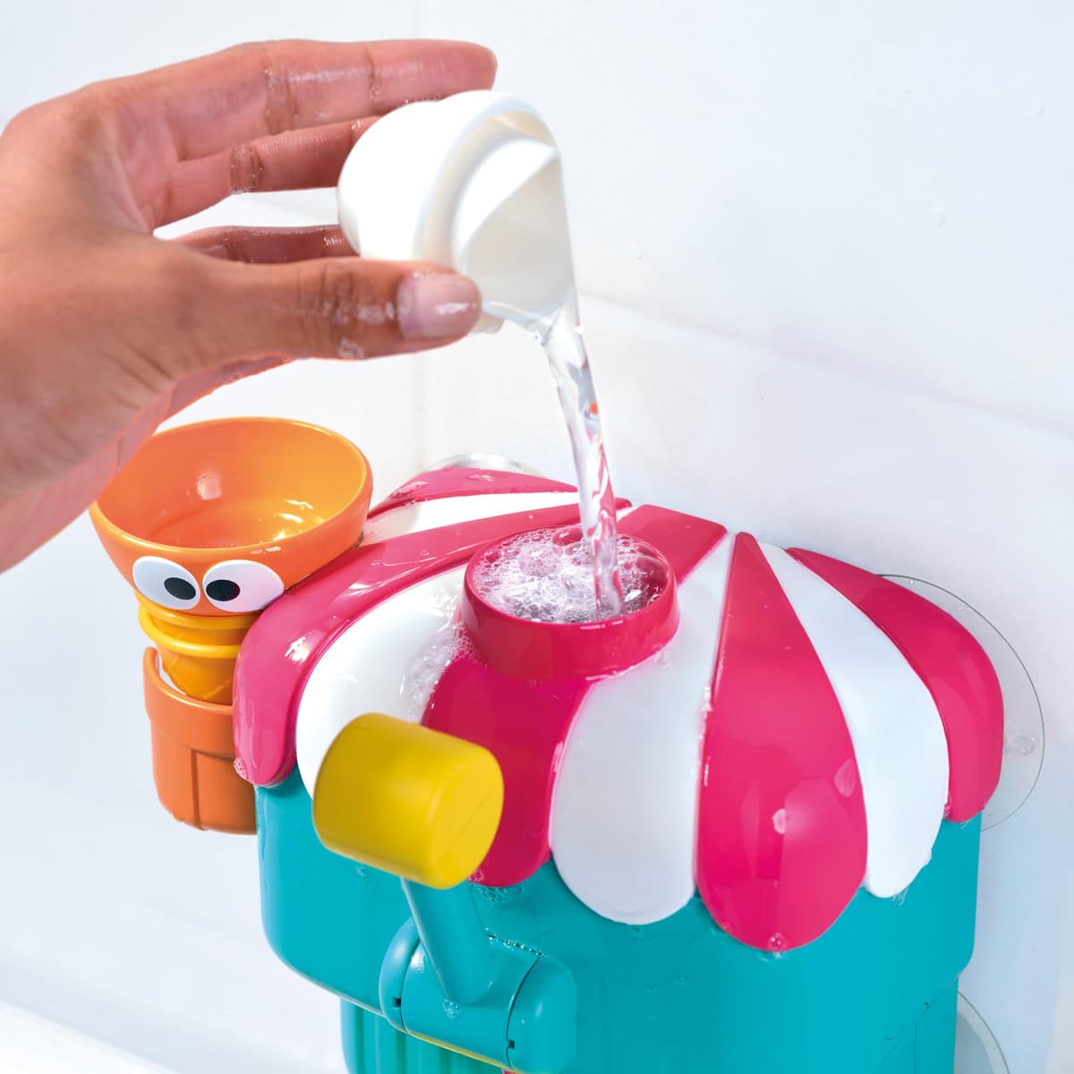 Toomies Foam Cone Factory Deluxe - Ice Cream Foam Maker Baby Bath Toys - Wall Mounted Bubble Bath Toys for Kids - Pretend Play Water Toys - Toddler and Baby Sensory Toys - Plus 18 Month Old Toys — view 3