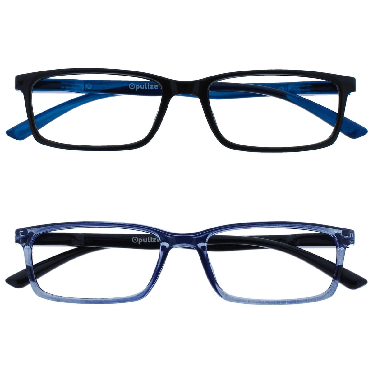 OPULIZE SEE Blue Light Blocking Reading Glasses for Men Women Anti Glare Lenses UV Protection Rectangular, 3 Pack - Black/Brown/Blue — view 20