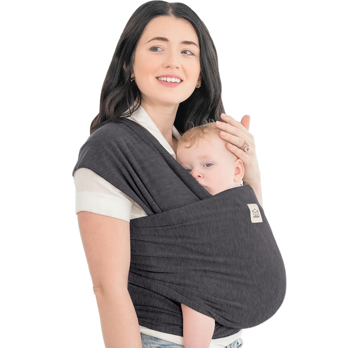 KeaBabies Baby Wrap Carrier - All in 1 Original Breathable Baby Sling, Lightweight, Hands Free Carrier, Newborn to Infant Wraps (Mystic Gray)