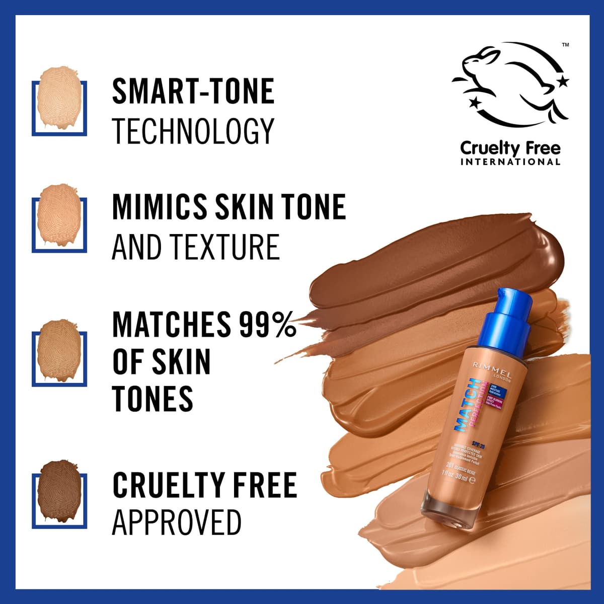 Rimmel London Match Perfection Foundation SPF20, 200 Soft Beige — view 3