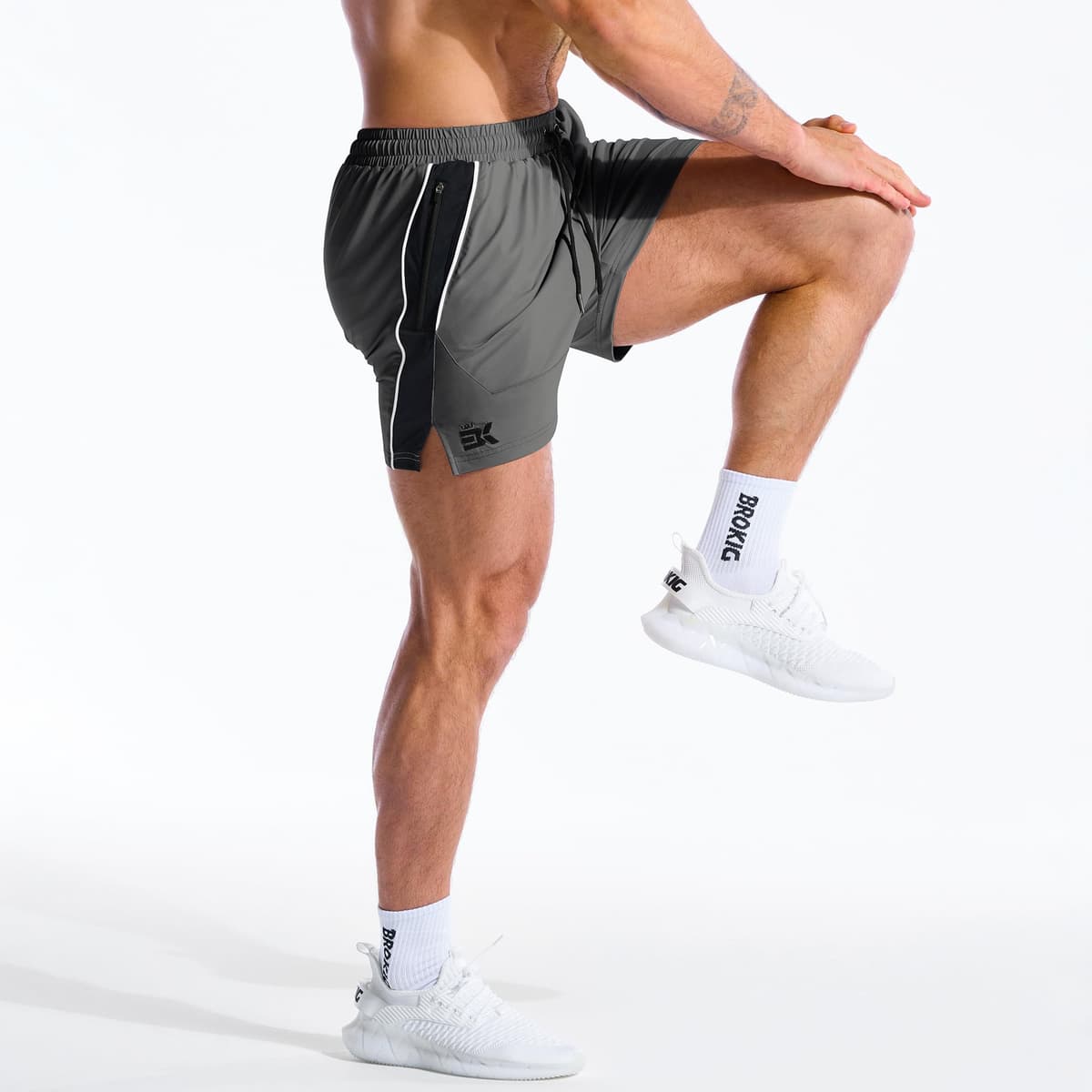 ZENWILL DRI-Armor Pantalones Cortos Hombre Deporte Cremallera Pantalon Corto Running,Ligeros Pantalón Corto Gym Secado Rápido — view 2