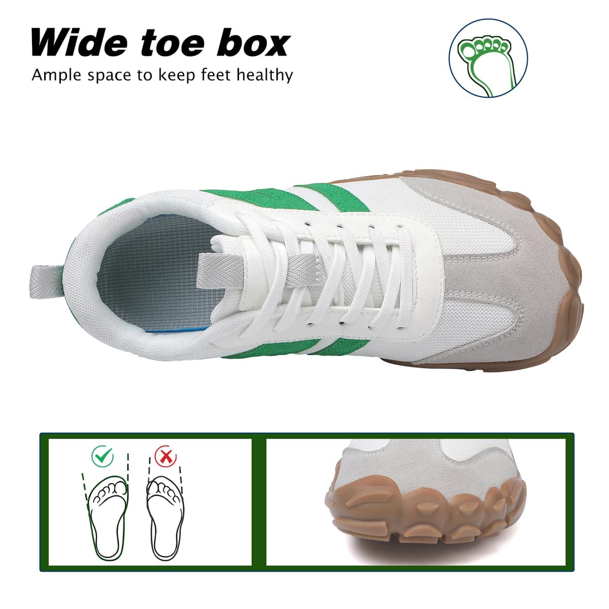AONETIGER Zapatillas Barefoot Hombre Mujer Ligeras Zapatos Minimalista con Horma Ancha Transpirables Deporte Calzado Descalzo Exterior Interio Gr.36-47 EU — view 4