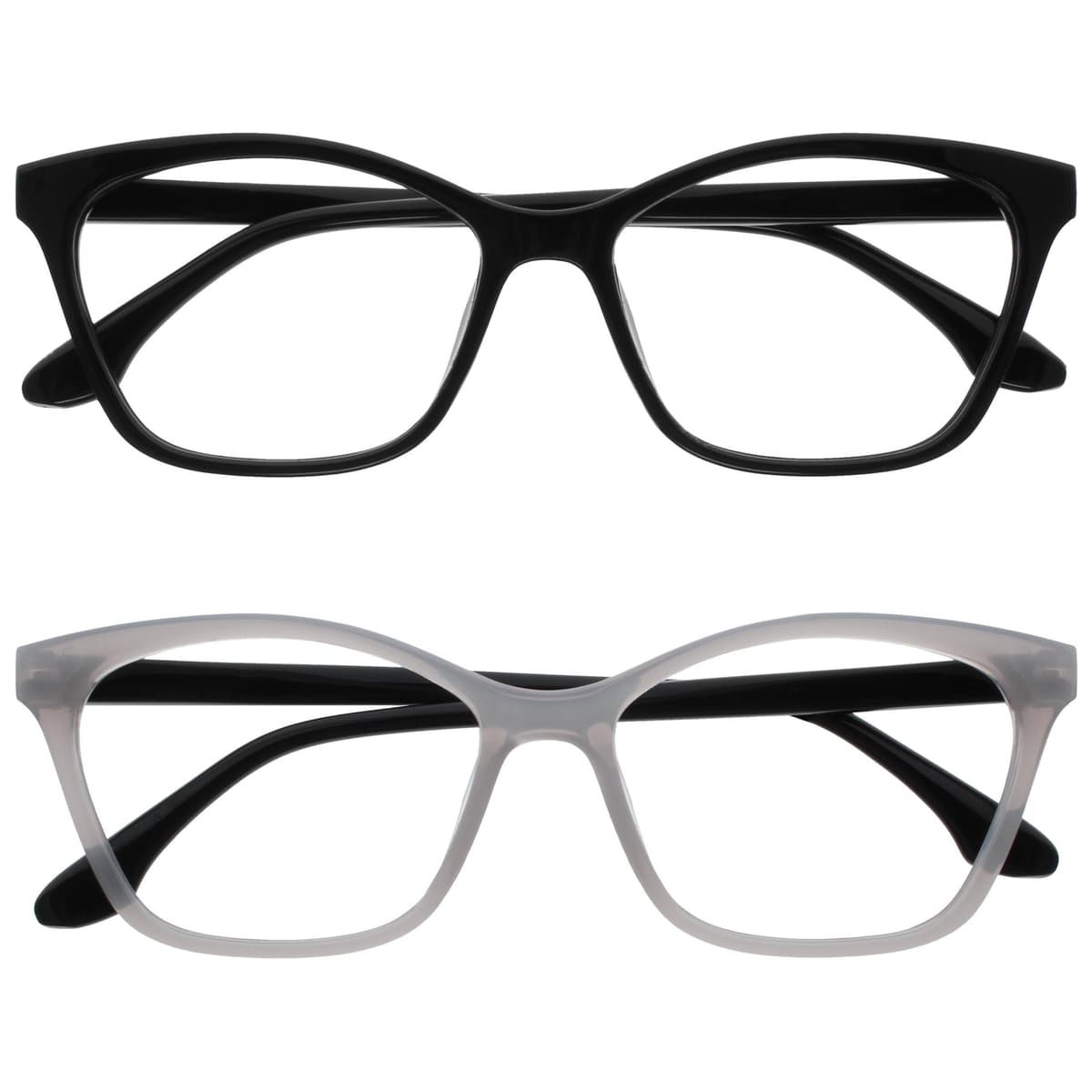 OPULIZE KAT Reading Glasses - Stylish Cat's Eye Frame - Men and Women - Spring Hinges, 2 Pack - Black / Tortoise Brown — view 12