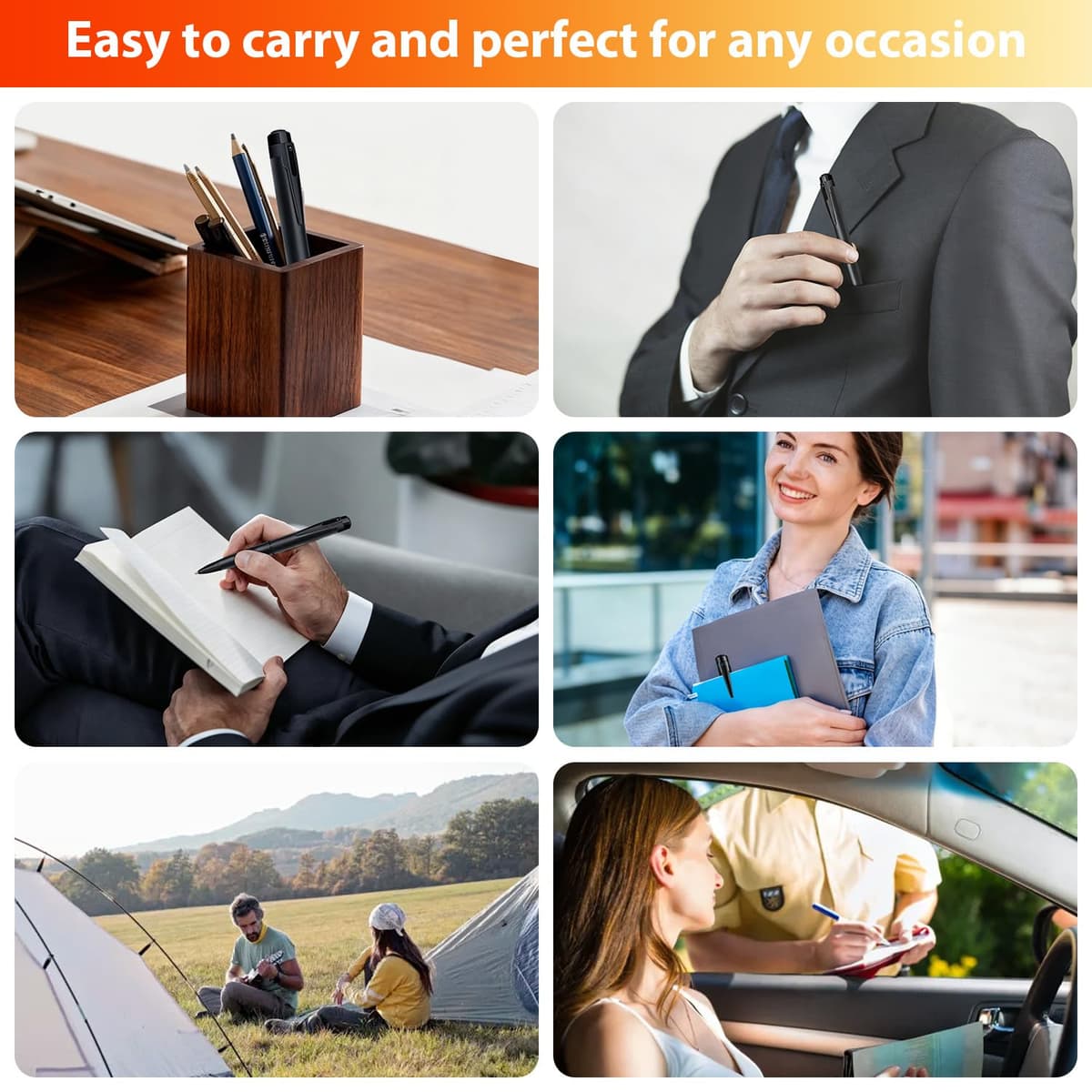 1080P Body Camera Pen, Mini Body Camera with Video or Picture Taking, Surveillance Cam for Indoor Outdoor — view 4