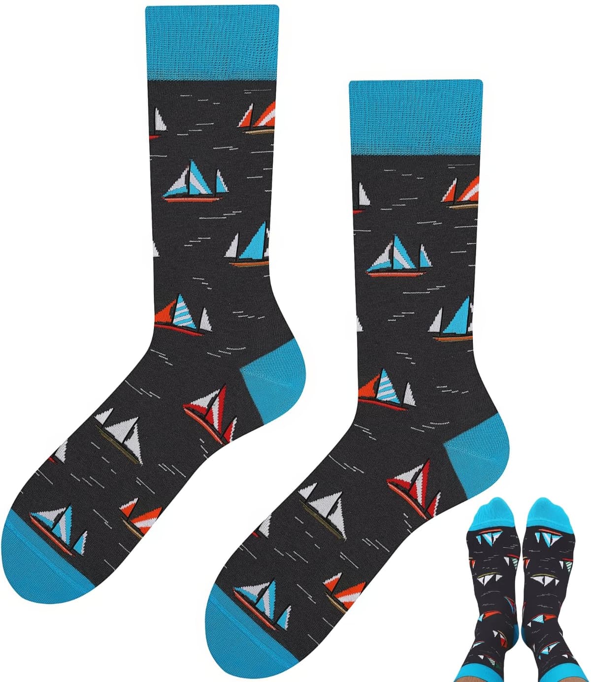 Todo Calcetines Divertidos Hombre y Mujer, Calcetines Fantasia con Motivo, de Colores — view 196