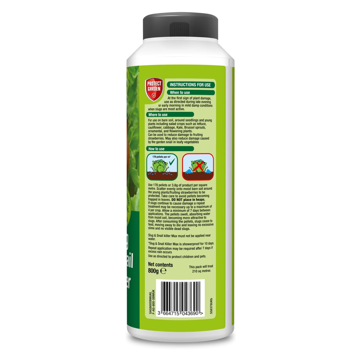 PROTECT GARDEN 86601082 Slug & Snail Killer Max, 800G - Powerful Slug Killer Pellets - for Protecting Ornamental Plants and Garden Vegetables - Snail Repellant - Approved for Organic Gardening — view 8