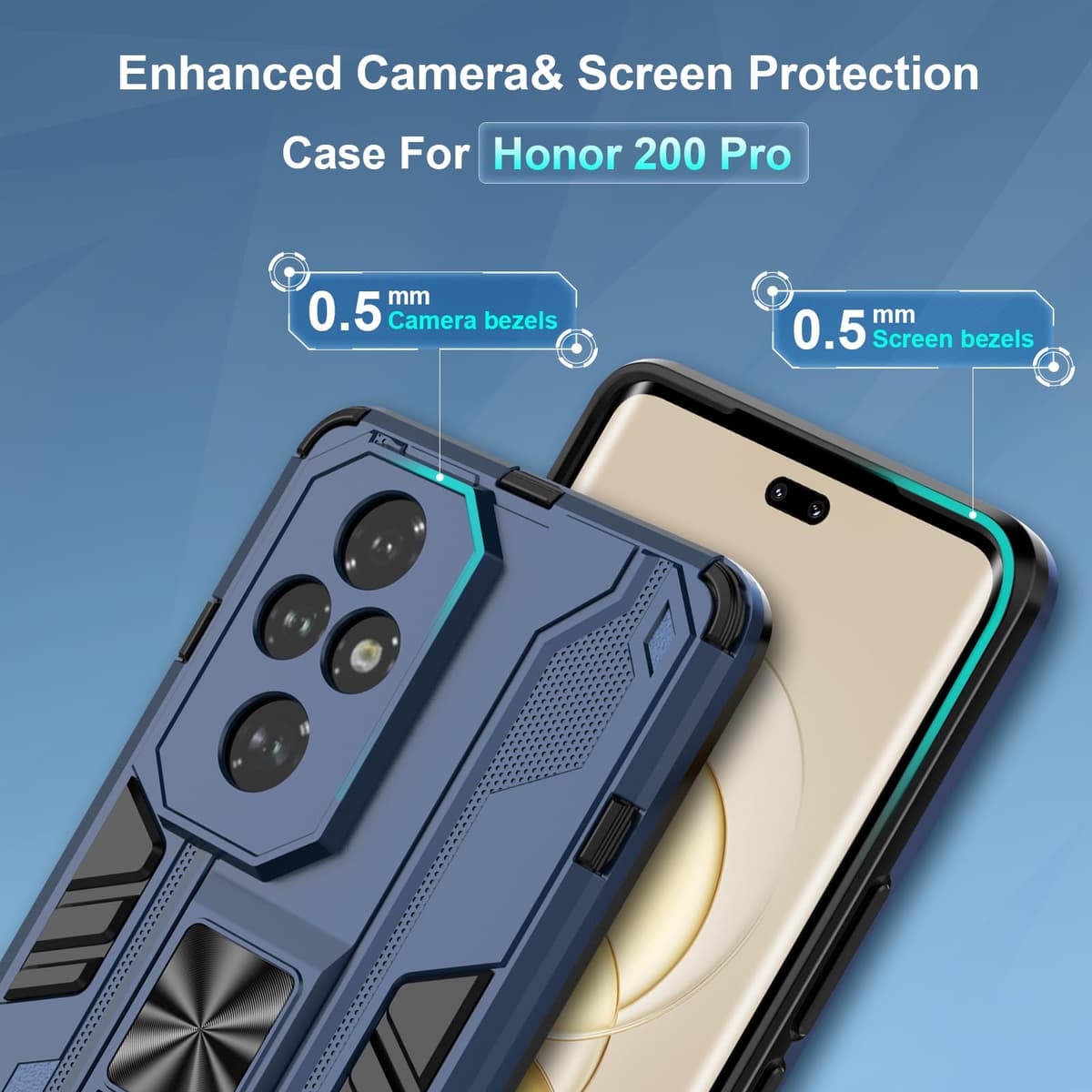 Funda para CMF Phone 2 Pro, Carcasa Antigolpes con Soporte anular metálico, Case Protectora de Grado Militar, Negro — view 548