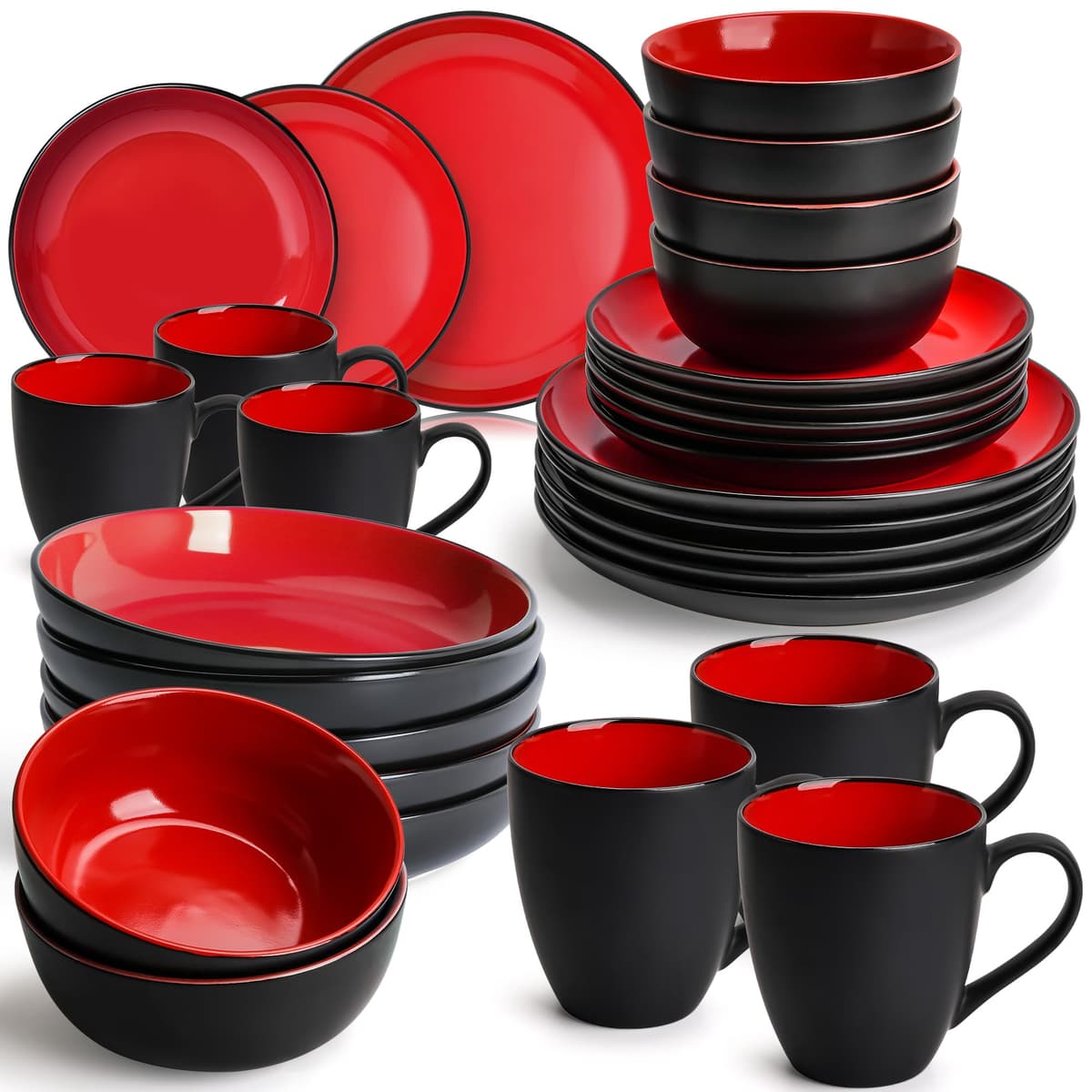 MIAMIO - 6 x 350 ml Juego de Taza de Café/Copa de desayuno - Le Papillon Colección (Negro) — view 51