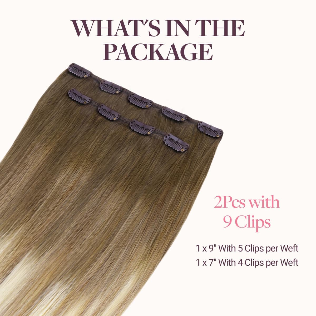 GOO GOO Clip in Hair Extensions Human Hair, 18inch 150g 9Pcs, #2 Dark Brown, Hair extensions for women, Human Hair Extensions Clip in — view 205