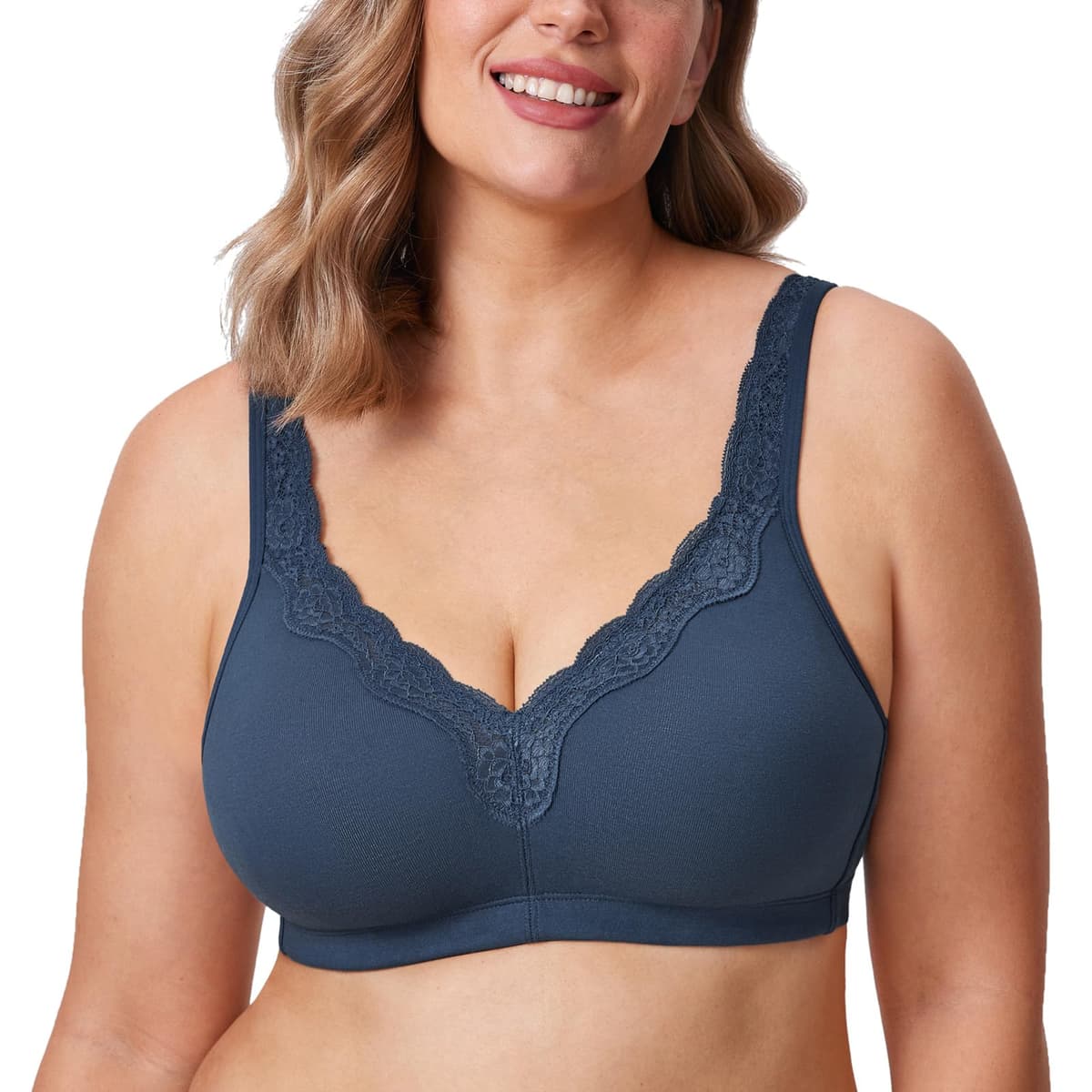 Delimira Women's Non Wired Bras Full Coverage Cotton Comfort Bra Plus Size Non Padded Soft Bras — view 14