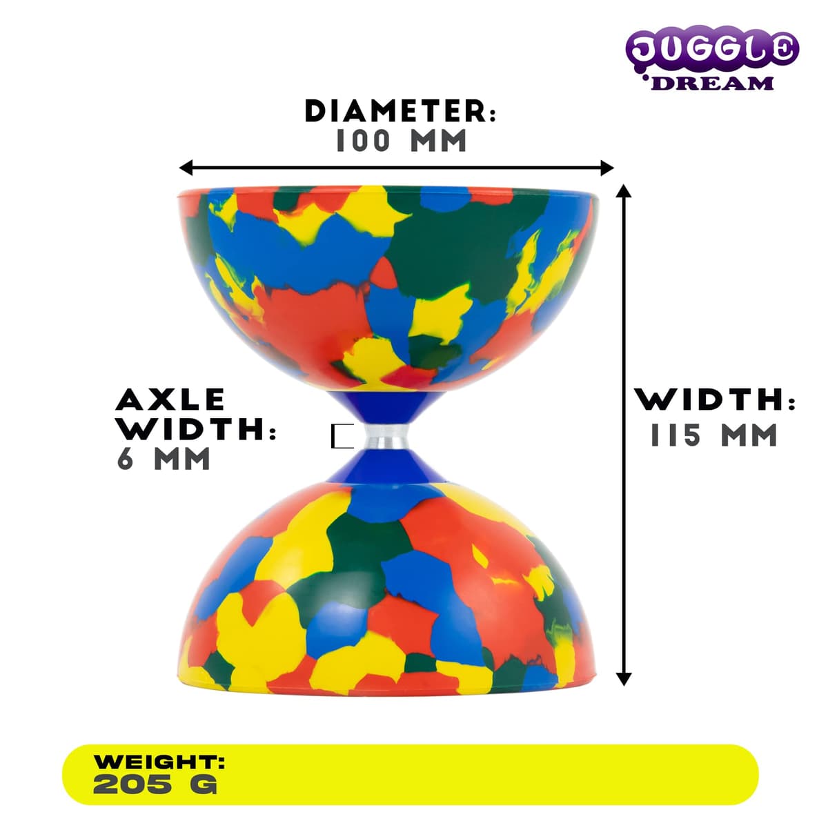 Juggle Dream Jester Diábolo Set para Malabares - Diábolo con Eje Fijo con Palos de Fibra y Vídeo de Aprendizaje en Línea (Multicolor) — view 2