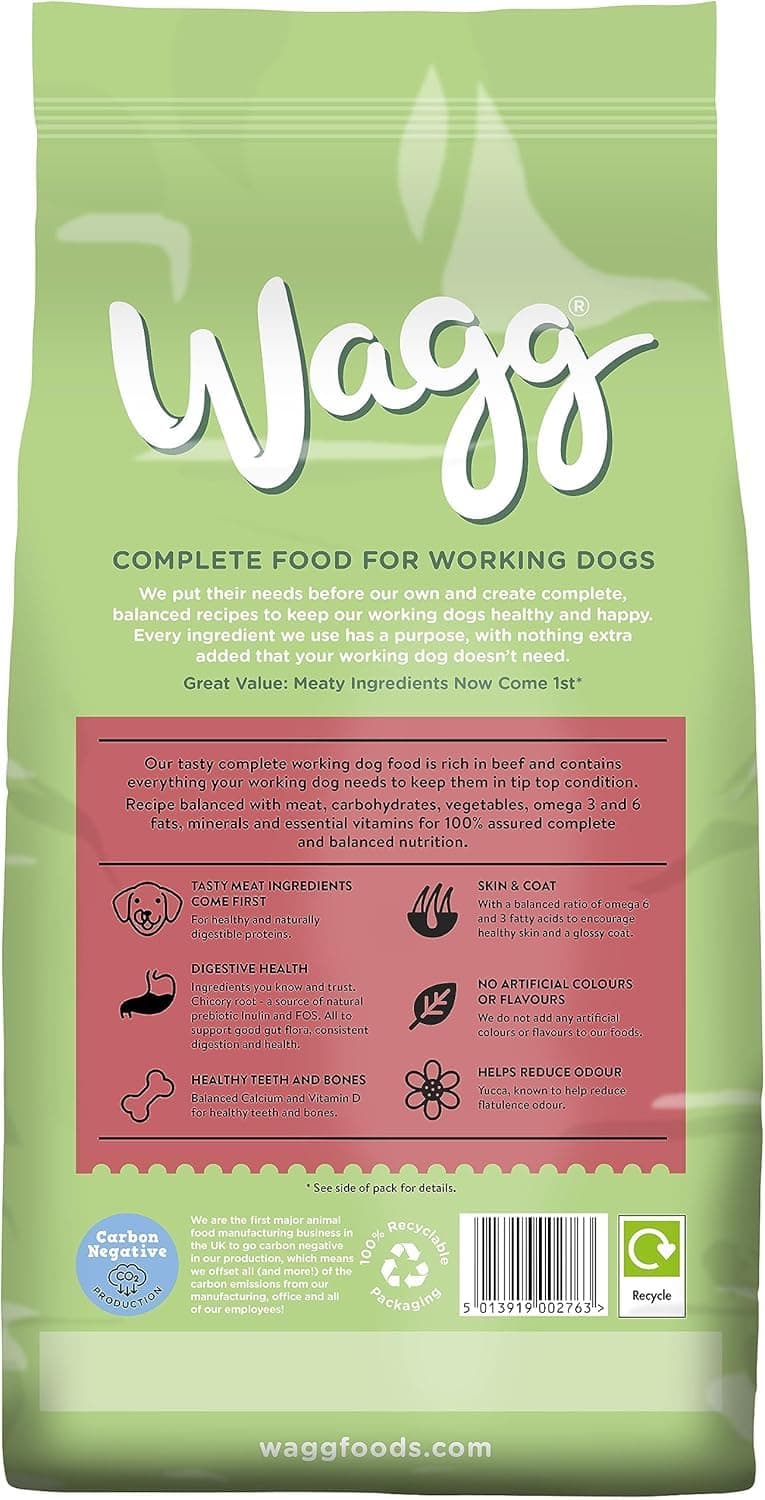 Wagg Active Goodness Complete Dry Adult Dog Food Beef & Veg 5kg (Pack of 3) - For All Active Working Dog Breeds — view 3