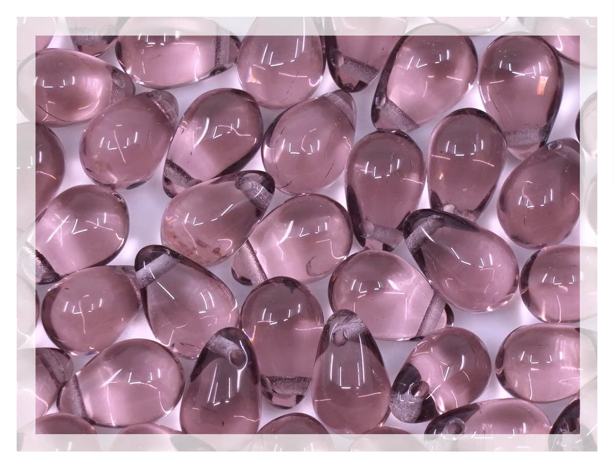 Czech 50-Piece Glass Beads, 6x9mm, Teardrop Siam Red — view 86