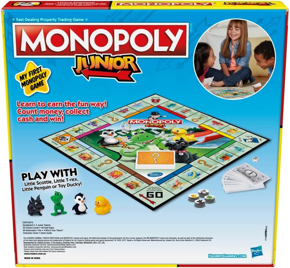 Monopoly Junior Game, Monopoly Board Game for Kids, Family Game for 2-4 Players, Multicolor JUNIOR Single — view 5
