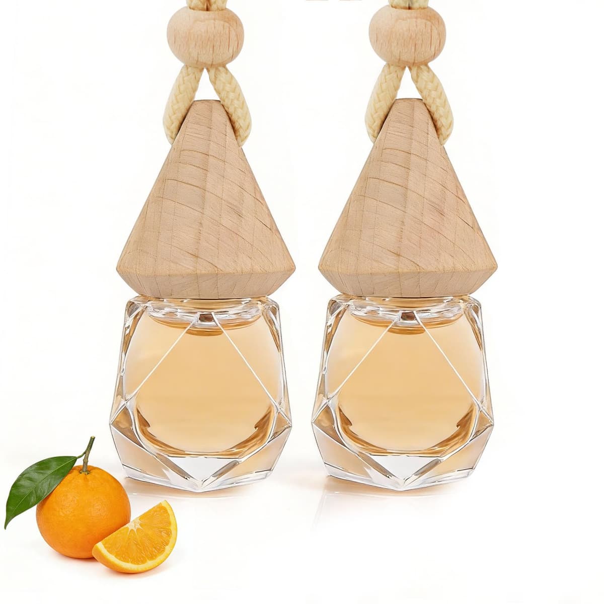 2 Pack Car Air Fresheners Citrus Orange Blossom & Forest Breeze Scent, Automotive Air Freshener with 2 Vent Clip, Strong Flower Perfume Car Diffuser Long Lasting up to 60 Days for Men & Women — view 9