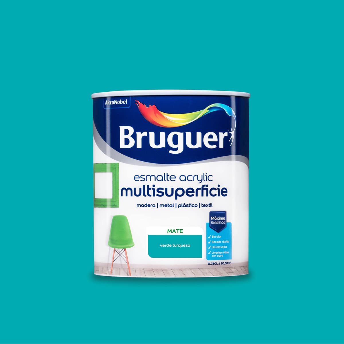 Bruguer Acrylic Multisuperficie Esmalte al agua Satinado - Pintura 750 mL, Blanco Permanente — view 23