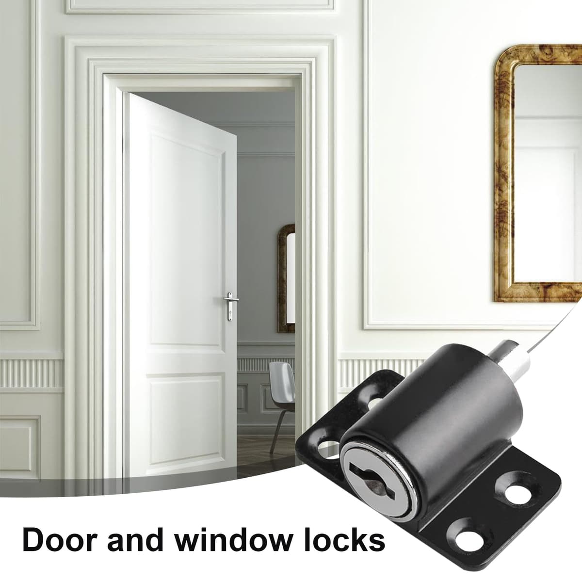 Cerradura de seguridad para ventana, Cerradura para puerta de ventana, de seguridad a prueba de niños para puerta corredera, Topes de ventanas para el hogar, cerraduras de puertas corrediz con llave — view 3