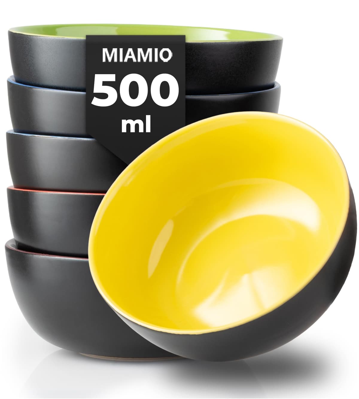 MIAMIO - 6 x 350 ml Juego de Taza de Café/Copa de desayuno - Le Papillon Colección (Negro) — view 13