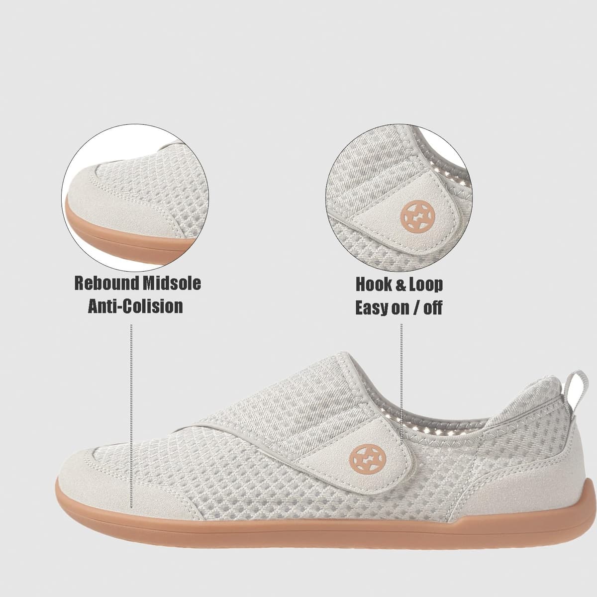 Zapatos Diabeticos para Mujer Hombre Extra Anchas Transpirables Ligero Antideslizante Ajustable Cómodo ortopédicos Zapatillas para Caminar Calzado Edema Artritis Ancianos Persona Mayor — view 4