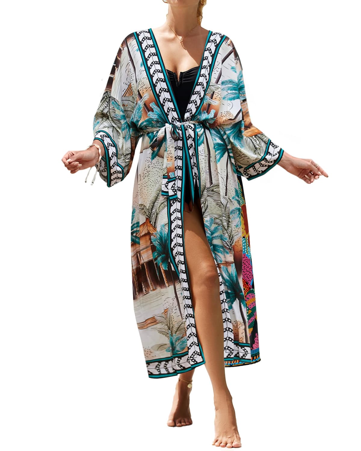 Bsubseach Bikini Bohemio para Mujer para bañador Kimono cárdigan — view 51