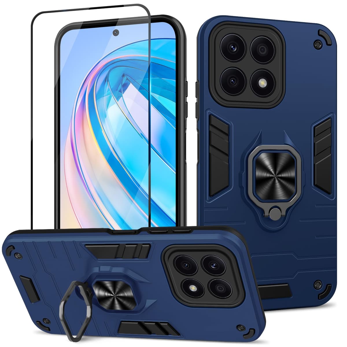 Funda para CMF Phone 2 Pro, Carcasa Antigolpes con Soporte anular metálico, Case Protectora de Grado Militar, Negro — view 1193