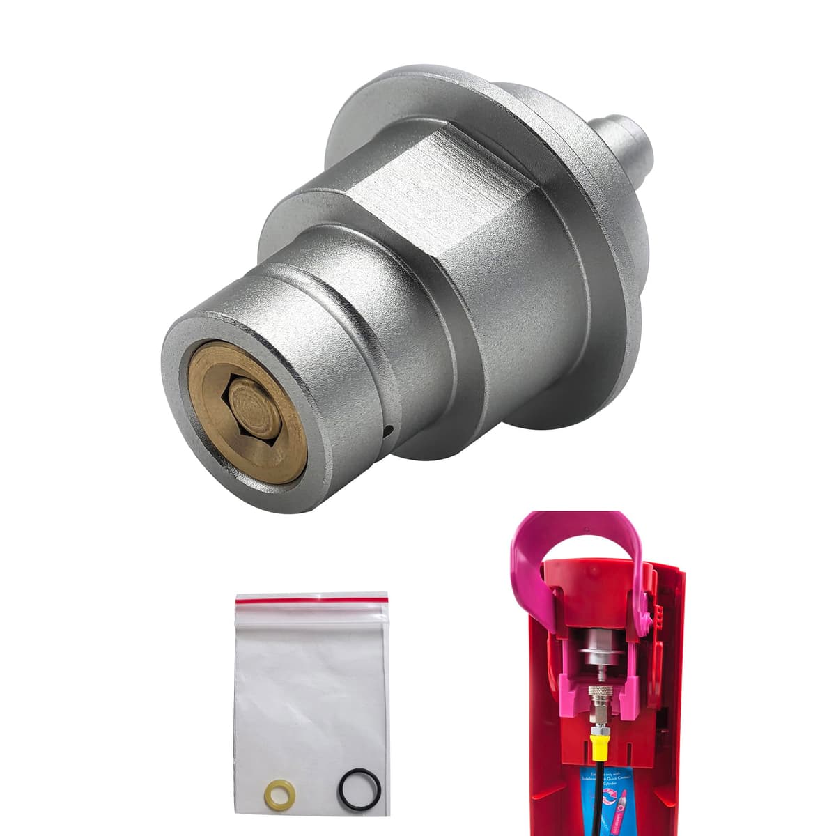 DRYHTEN Máquina de agua de soda Terra Duo Art Gaia Quick Connect con acoplamiento rápido de 8 mm para depósito de CO2/botella externo