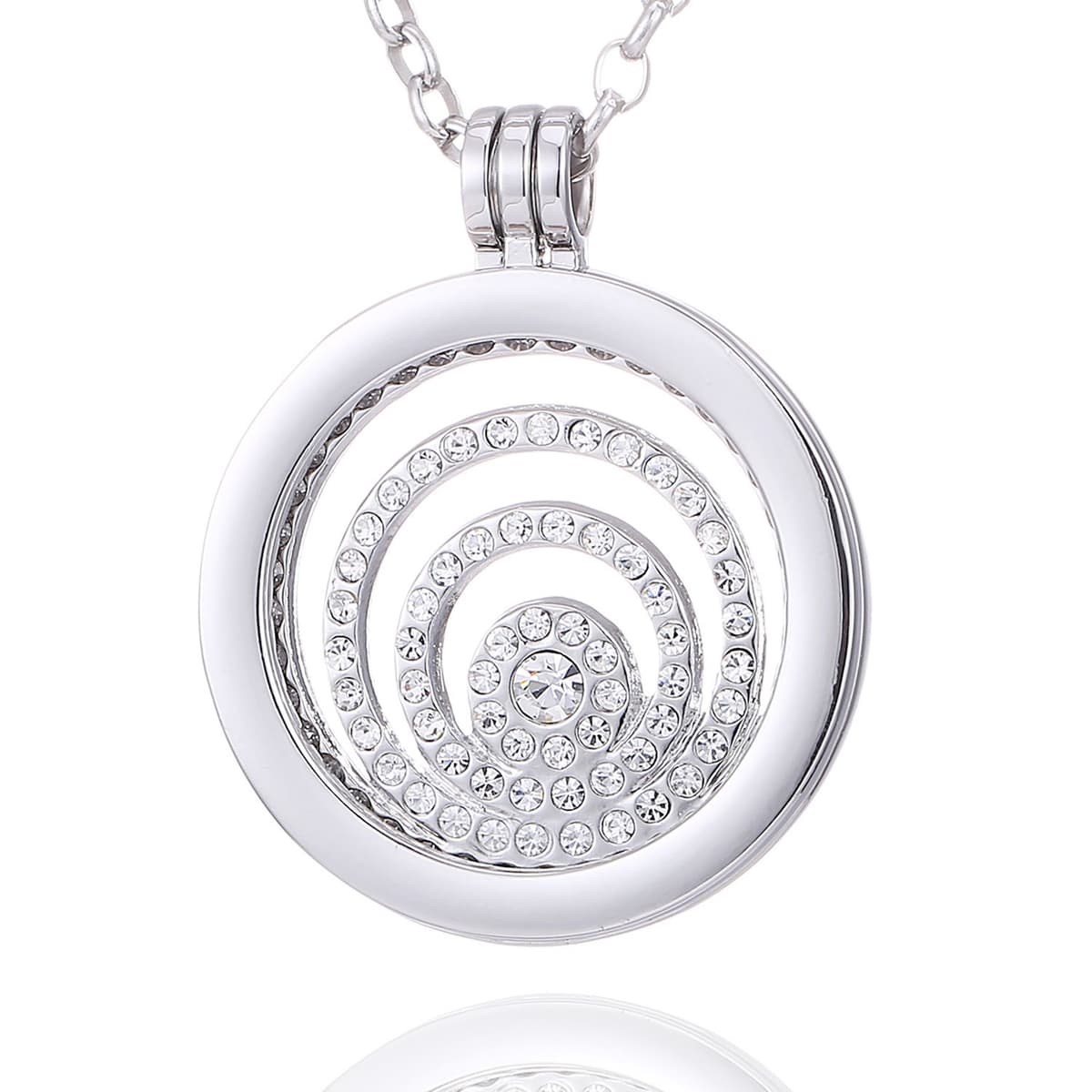 Morella Mujeres Collar 70 cm Acero Inoxidable y Colgante Amuleto Coin 33 mm en Bolsa para Joyas — view 10