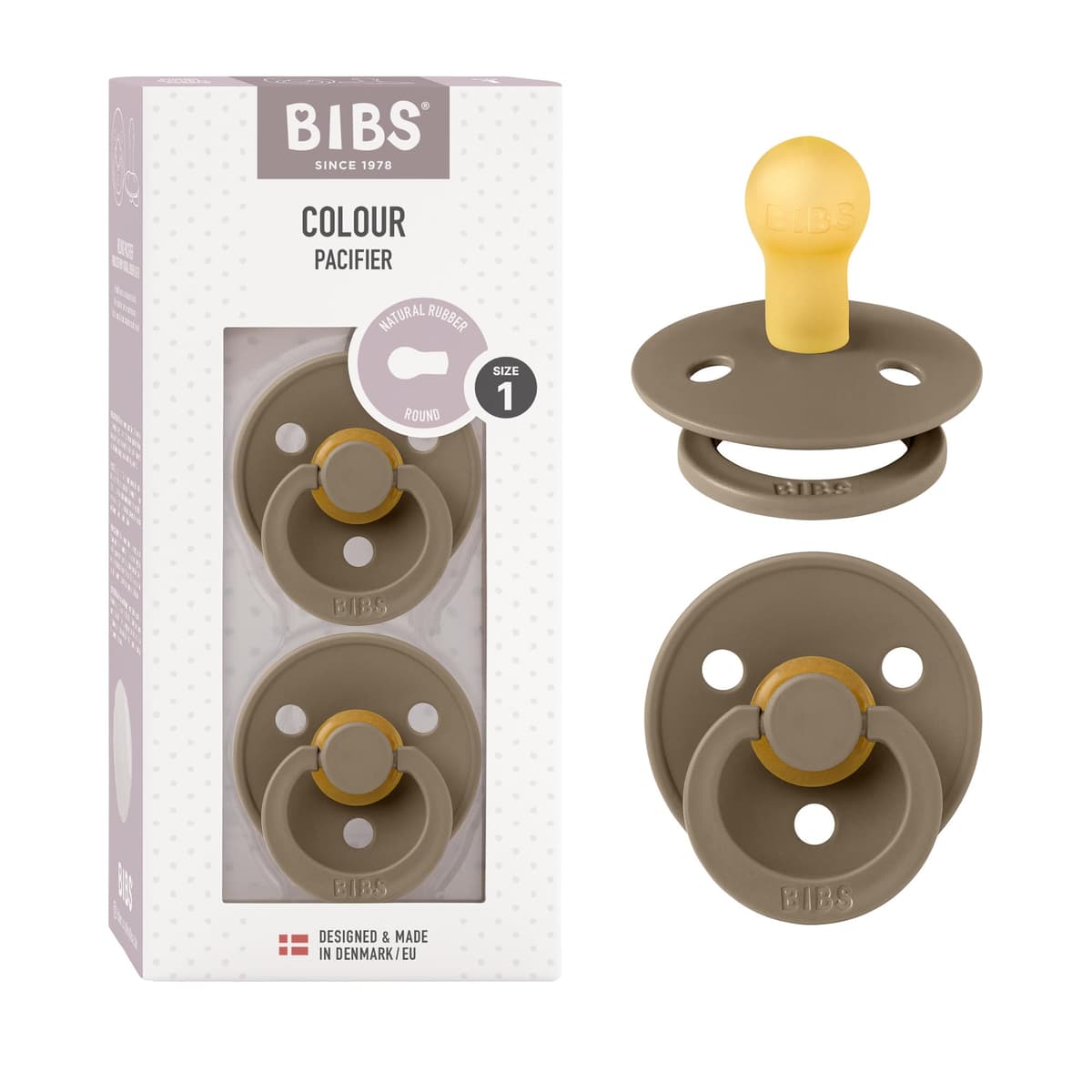 BIBS Colour Soother 2-Pack, BPA Free Dummy Pacifier, Round Nipple. Natural Rubber Latex, Size 2 (6-18 Months), Sky Blue/Steel Blue — view 80