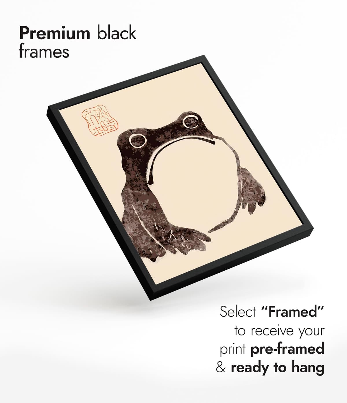 Matsumoto Hoji Sad Frog Poster, Japansese Art Woodblock Ukiyo-e Print, Framed Japanese Wall Art, Archival Matte, A4 (Print Only) - 29.7x21cm — view 4