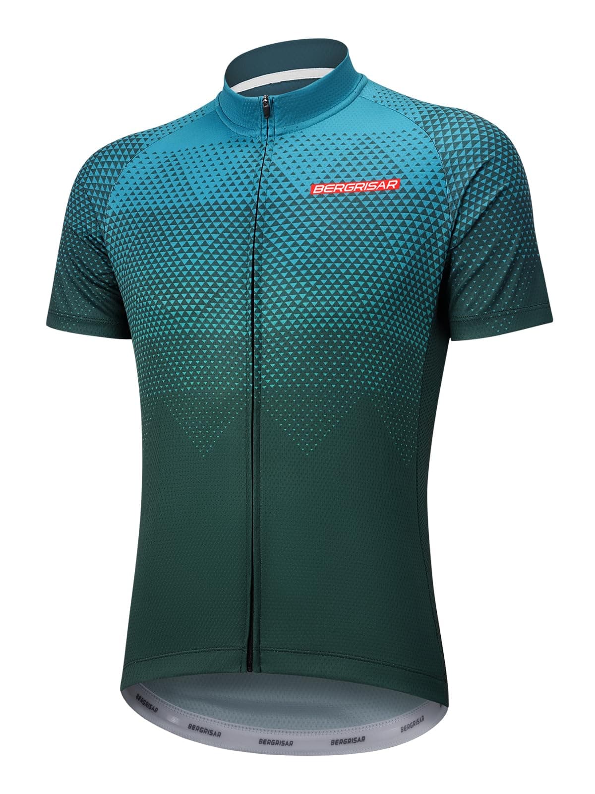 BERGRISAR Camiseta de Ciclismo de Manga Corta para Hombre, 3+1 Bolsillos con Cremallera — view 12