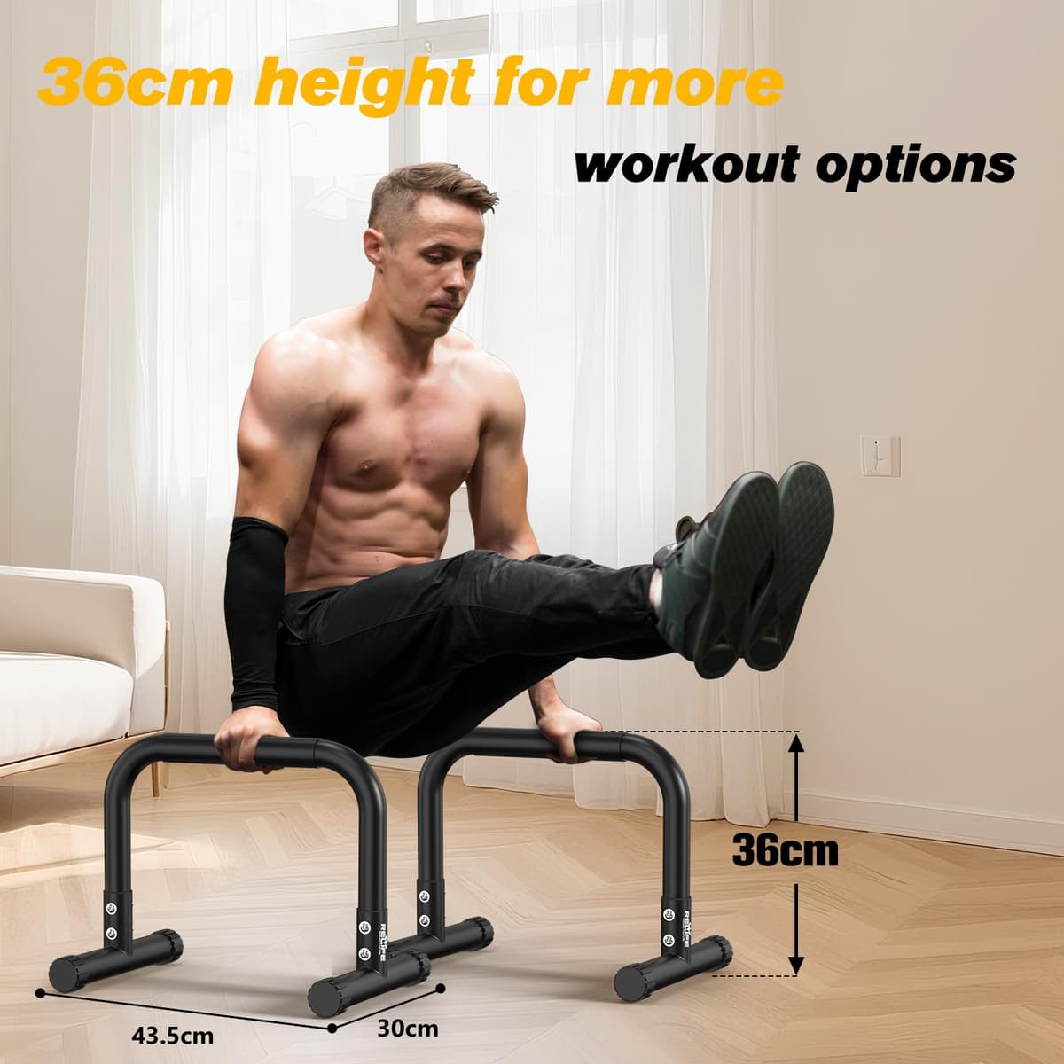 RELIFE REBUILD YOUR LIFE Dip Barras Paralelas Calistenia Gimnasio Casa Push Up Bars Stands Station Ajustable Entrenamineto Musculación Fitness Ejercicio Rehabilitacion Mini Dip Bar — view 4