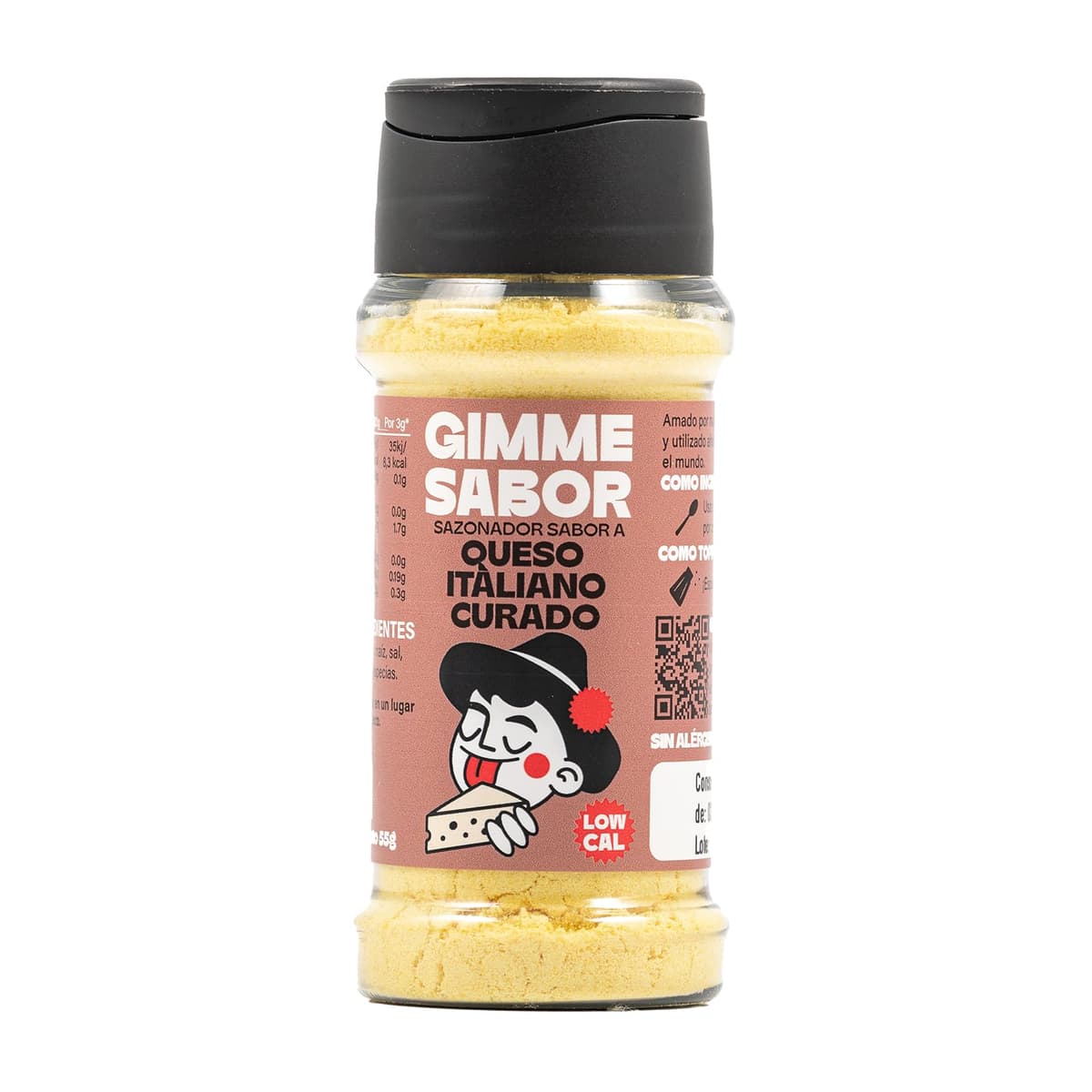 Sazonador Vegano Sabor Queso Parmesano 55 g – Mezcla de Especias para Pasta y Verduras – Sin Gluten, Sin Lácteos y Sin Soja – Gimme Sabor