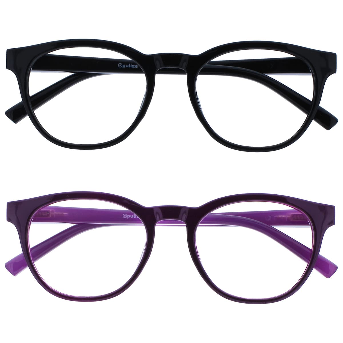 OPULIZE Blu Gafas con Bloqueo de Luz Azul Montura Redonda Azul Bisagras de Muelle Mejoran el Sueño Ordenador Gaming Antirreflejante Hombre Mujer B5-3 +0.00 — view 18