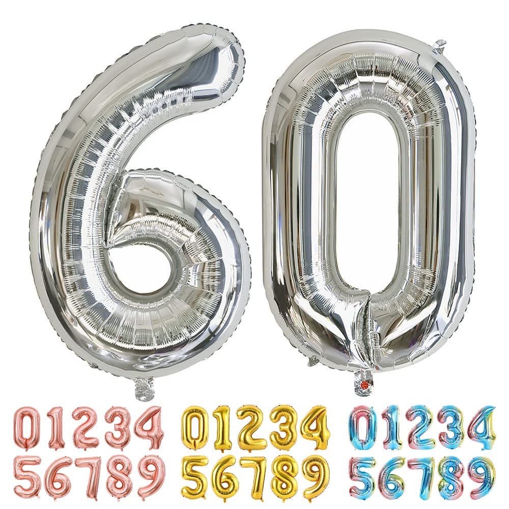 Foil Globo Número 5 Azul 40" (101cm), Inflable Helio o aire, Gigante Numeros 0-9, 10-19, 20-29, 30-100, Grande Globos Decoración para La Boda Aniversario y Cumpleaños Fiestas — view 57