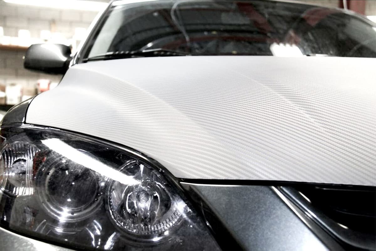 NewL 3D Carbon Fiber Vinyl Wrap Roll with Air Release Bubble Free Adhesive Film Contain Installation Tools (White, 30cm x 150cm) — view 4