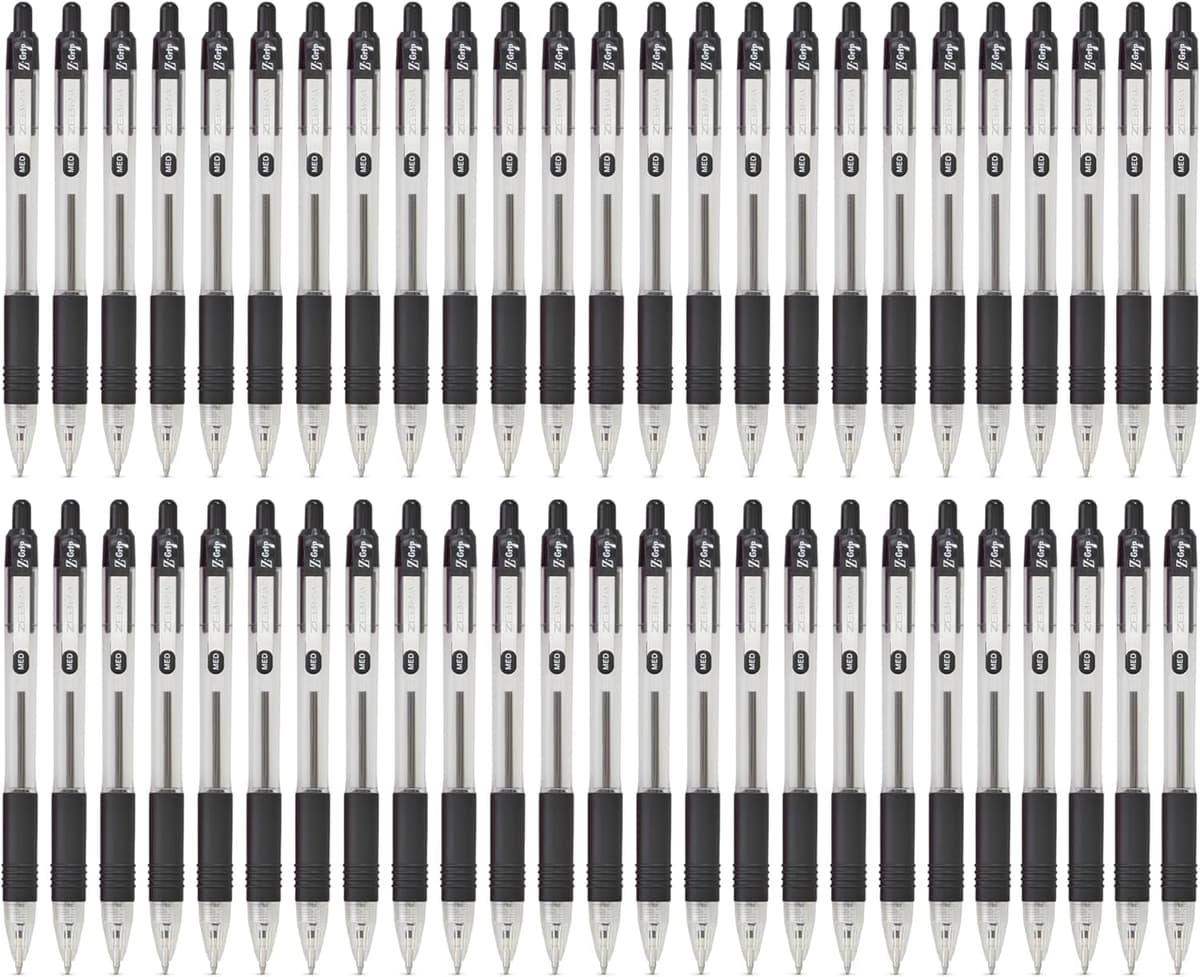 Zebra Pen Z Grip Black Ballpoint Pens with Pocket Clip 8pk, Retractable Black Ink Ballpoint Pens, Reliable Black Biro Pens Multipack for Everyday Use Design, New Pack Size 8pk — view 14