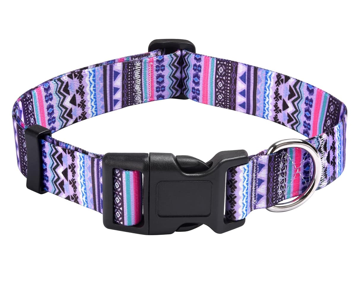 Mihqy Dog Collar for Small Dogs, Cute Small Medium Large Dog Pet Collar, with Floral Patterns, Soft Adjustable for Boy Girl Female Male Puppy Dog Collar(Floral Pink,S) — view 46
