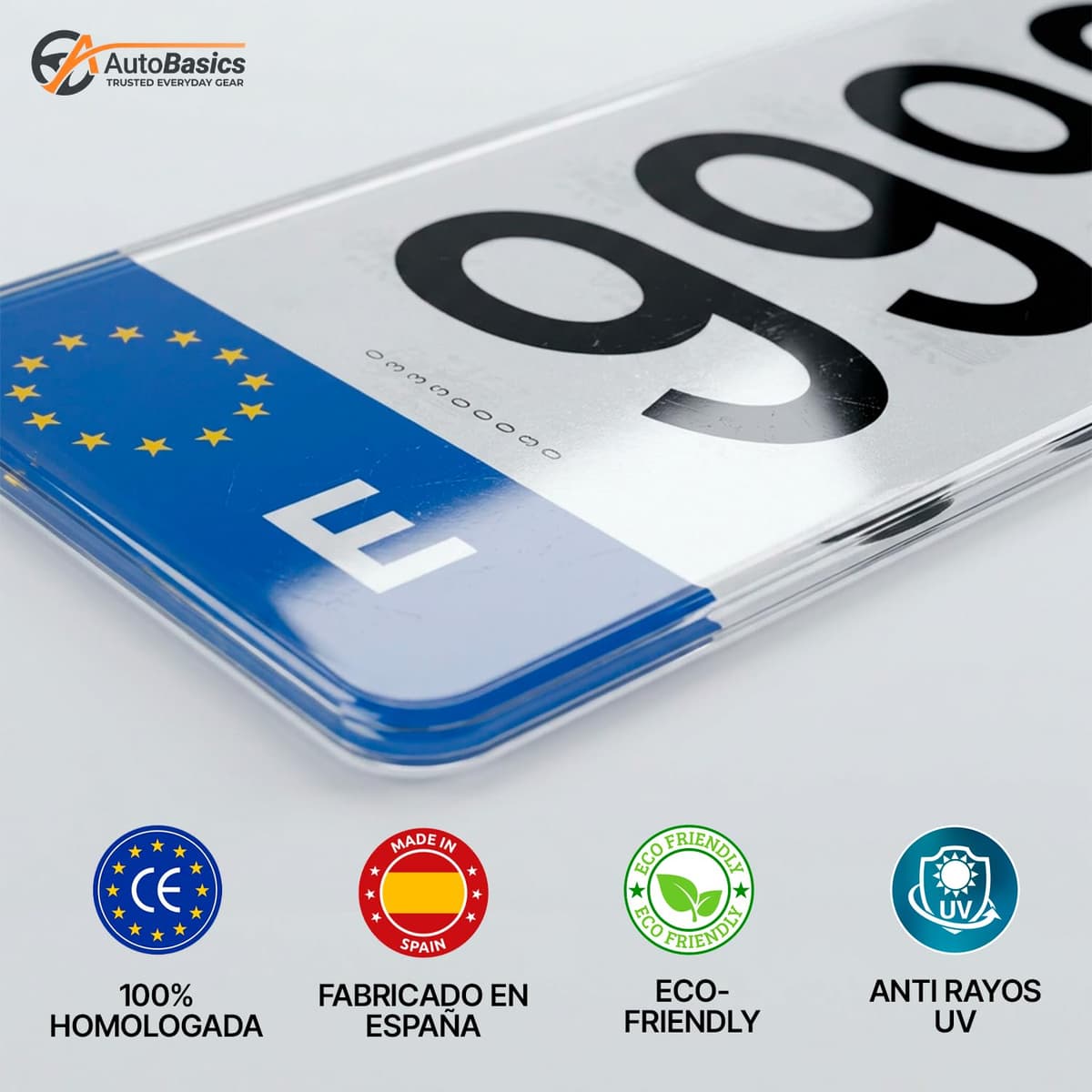 Matrícula Acrílica Homologada 52x11 CM | Matrícula de Coche Universal Europea | Material Resistente y Elegante | Fácil y Rápida Instalación (1 Unidad) — view 4