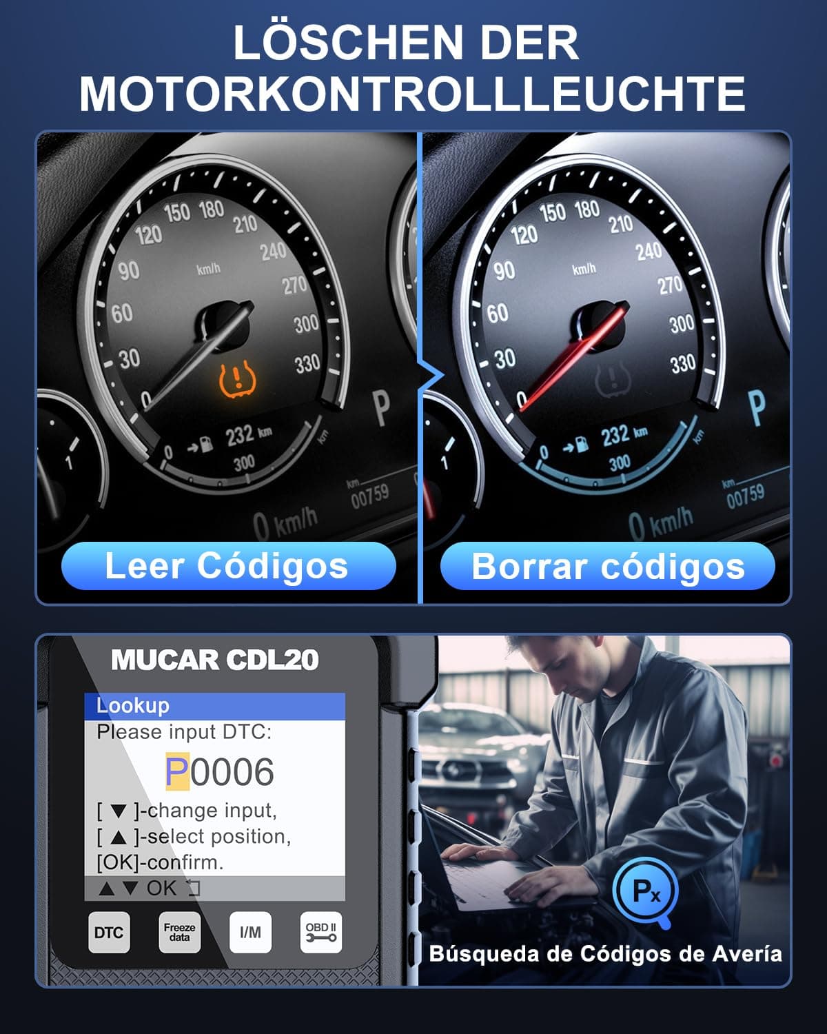 mucar OBD2 Diagnosis, CDL20 Diagnosis Car Multibrand, OBD2 Diagnosis with Engine System — view 6