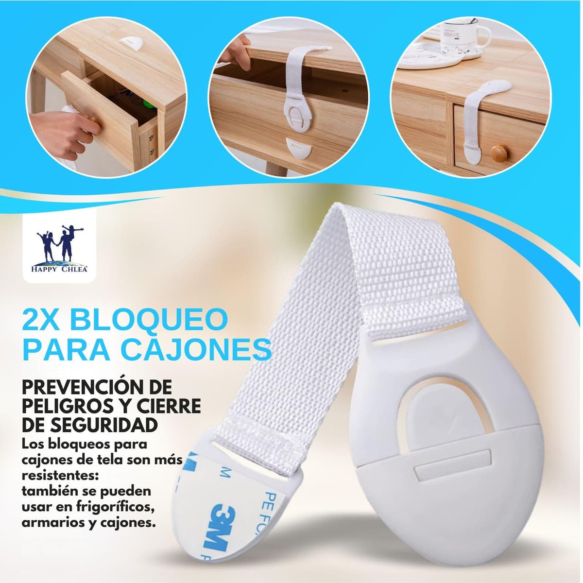 Happy Chlea 20 Protector Esquinas Bebé de Goma con Tecnología Espuma Activa + 2 Cierres Seguridad Cajones, Esquineras para Cama, Mesa y Muebles — view 5
