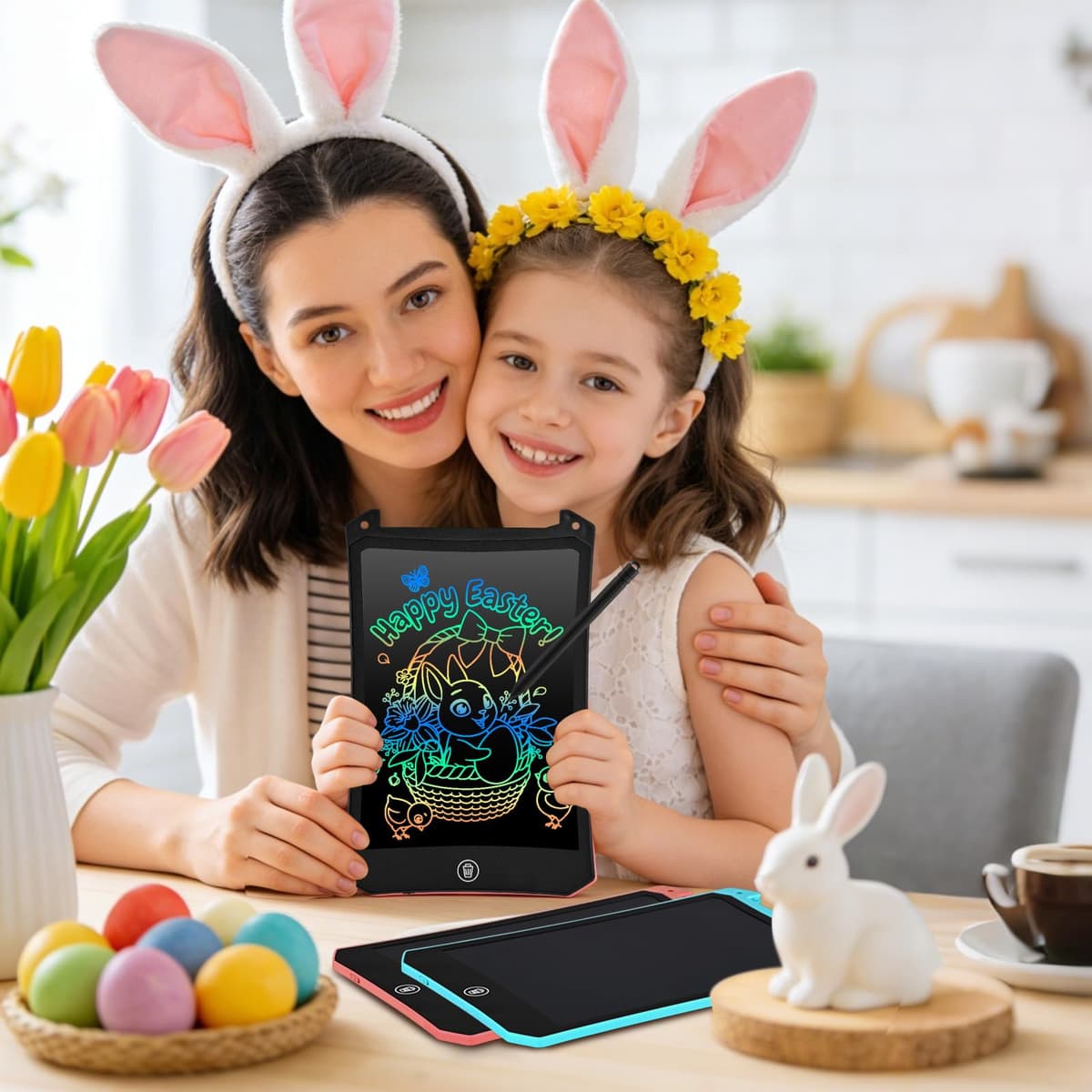 Juguetes Niños Cuentos Infantiles 2 3 4 5 6 7 8 Años,PINKCAT Pizarra LCD 8,5 Pulgadas Regalos Cumpleaños Niños Colegio Juegos de Viaje Puzzle Niño Juegos Educativa Tablet Criança — view 2