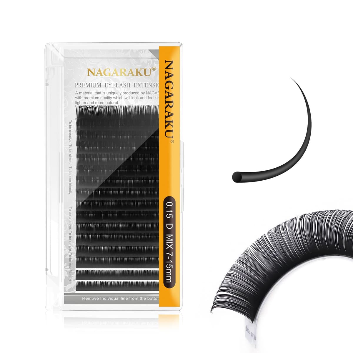 NAGARAKU Extensiones de Pestañas Individuales Clásico 1:1 Pestañas Pelo a Pelo Volumen Lashes Natural Blando Suave Wispy Singel Eyelash Extension Pestañas Postizas Negro 16 Filas(0.15mm D 7-15mm)