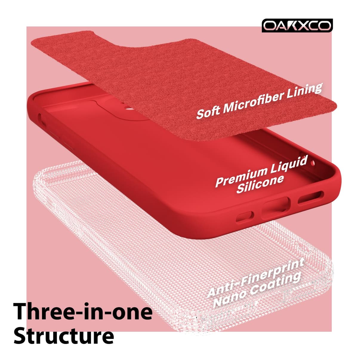 oakxco for iPhone 17 Pro Max Phone Case Liquid Silicone, Cute Thin Slim Grip Soft Rubber Gel for Women Men, Smooth Matte TPU Plain Solid Color Girly Simple Case with Camera Cover, Light Pink — view 825