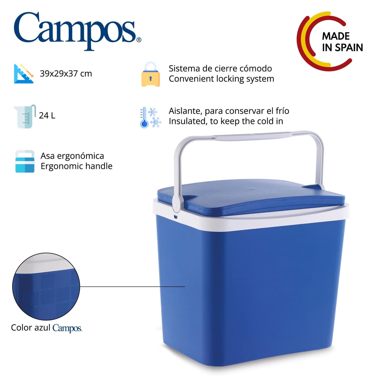 Campos Nevera portátil , azul, 24 L — view 2