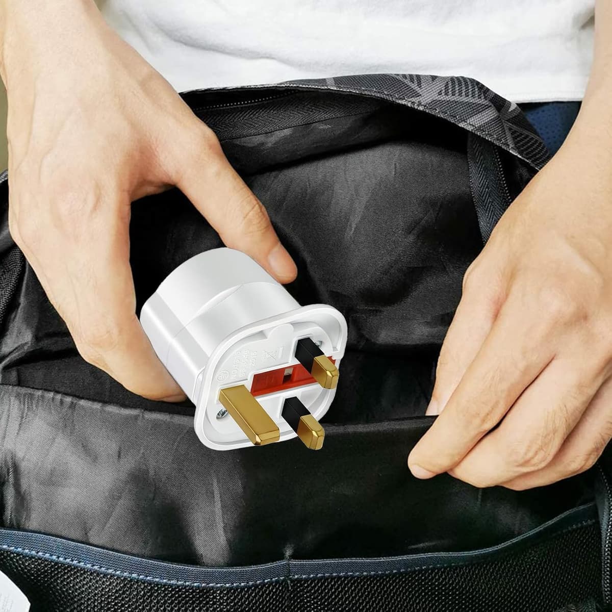 1 Pack European to UK Plug Adaptor, EU to UK Plug Adapter with 13A Fuse, European to uk plug Adapter 2 Pin Plug Adaptor to 3 Pin for Travel, Electronics & Devices (Not for Shavers or Toothbrushes) 1P — view 5