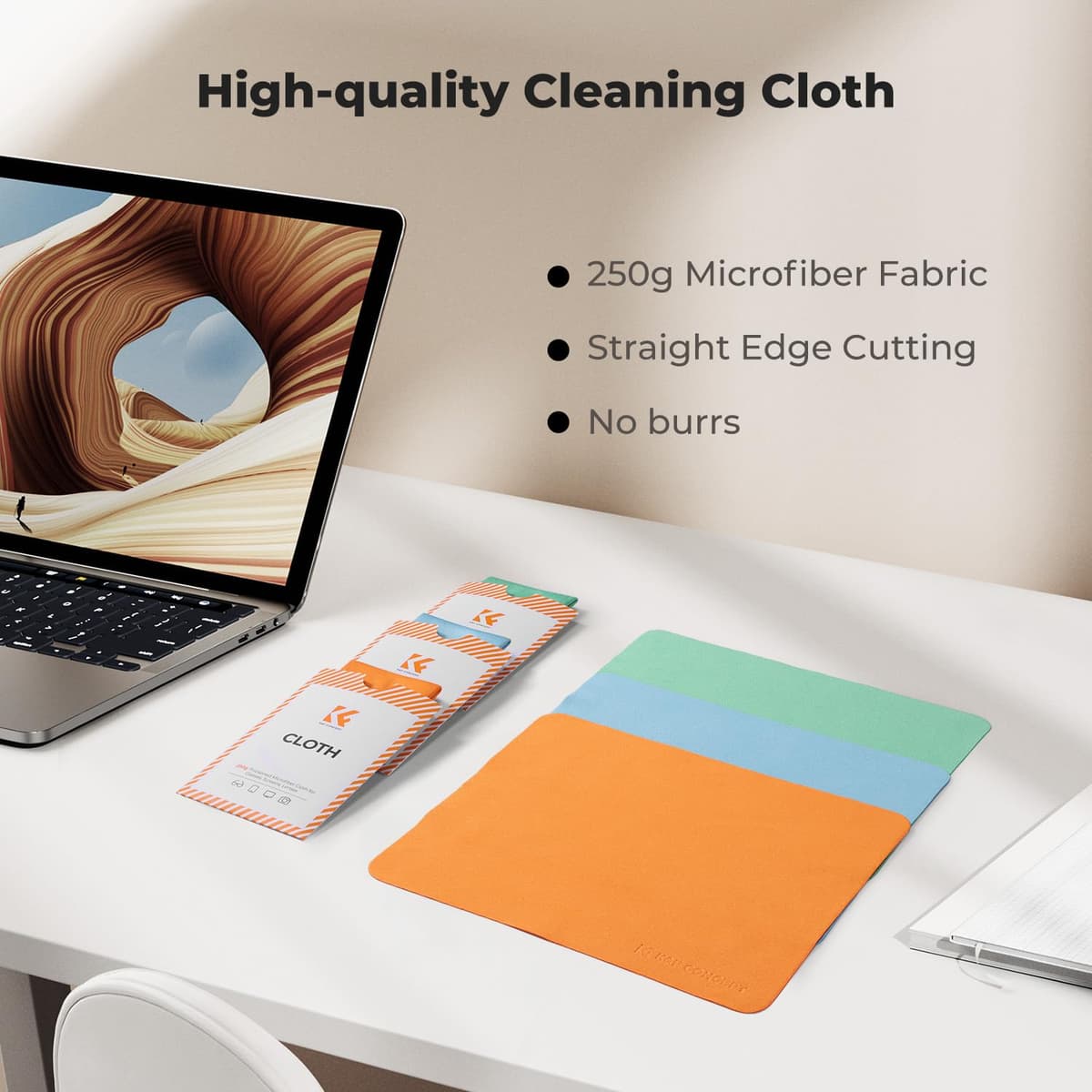 K&F CONCEPT Microfiber Cleaning Cloths, Glasses Cleaning Cloths, Screen Cleaner, Glass Cleaner, Eyeglasses, Camera, VR/AR Headset, Tablet, Lens and Screen, 6 Pack, 6 x 7 inches — view 6