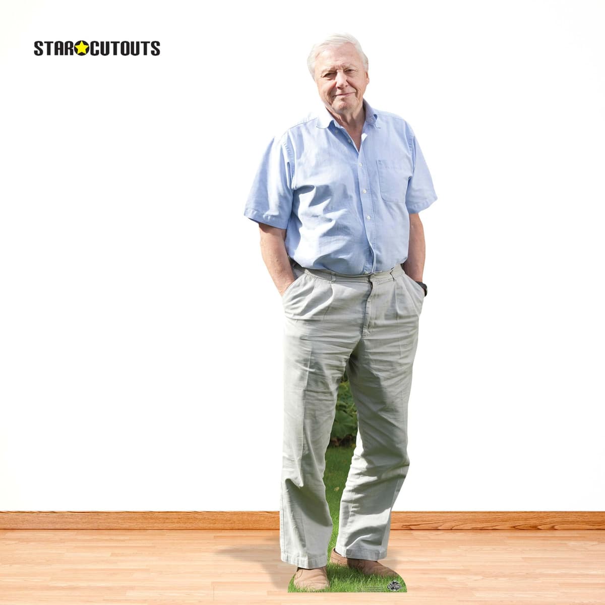 Star Cutouts Ltd CS774 David Attenborough Lifesized Cardboard Cutout with Free Table Top Height 178cm, Multicolour — view 3