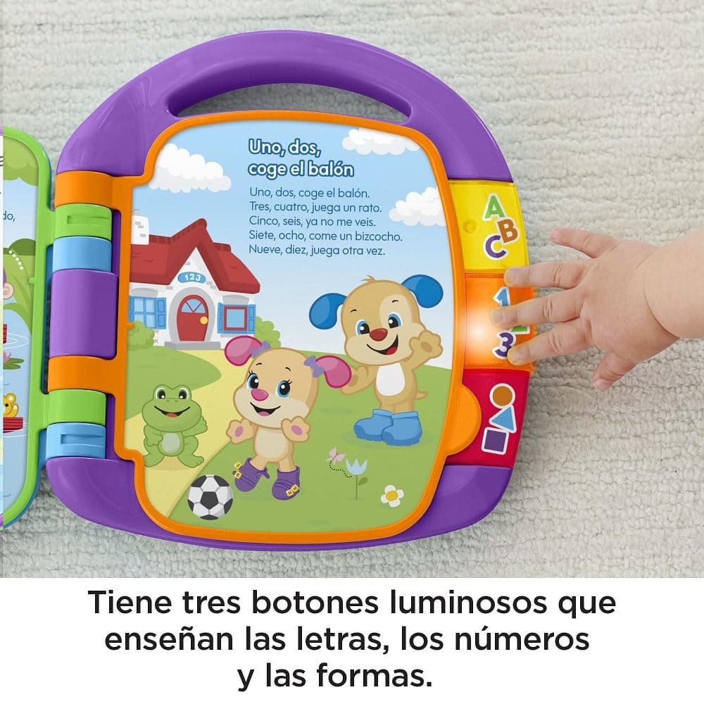 Fisher-Price Ríe y Aprende Libro Interactivo de Aprendizaje Cancionero, Juguete con Luces y Sonidos para bebé +6 Meses, versión español (FRC69) — view 4