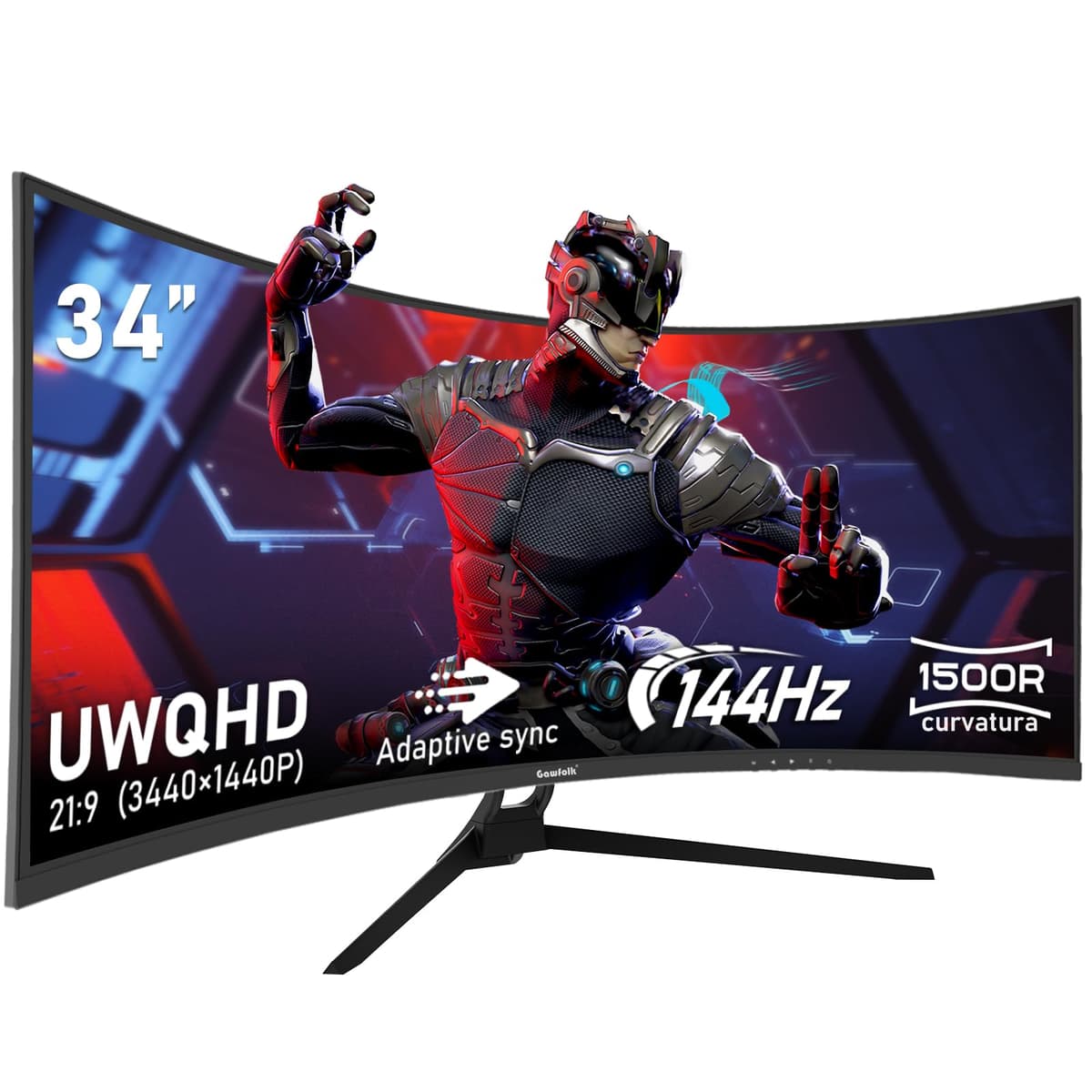 Gawfolk 27 inch IPS PC Screen, 4K Gaming Monitors 160Hz, 1ms,AdaptiveSync, 100%sRGB, 178° Wide Viewing Angle, HDMI 2.1, DisplayPort,Height-adjustable and swivel,75*75MM Wall Mount Compatible - Black — view 9