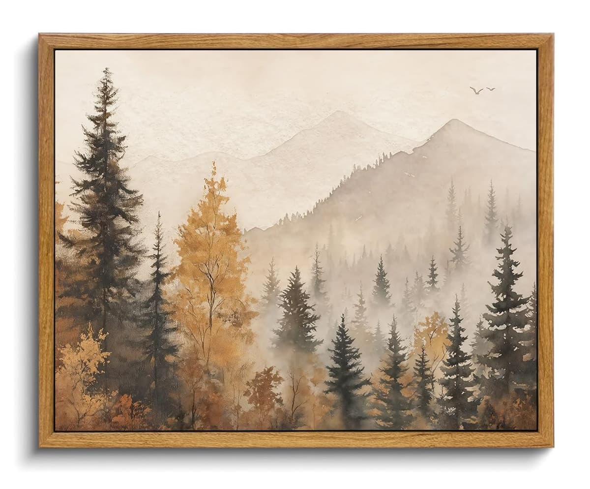 OIQArtOIQ Framed Canvas Wall Art,Vintage Decor,Landscape Nature Country Wildflower Paintings Farmhouse Pictures Modern Artwork Rustic Fall Flower Prints Cottagecore Office Living Room Bedroom Bathroom — view 25